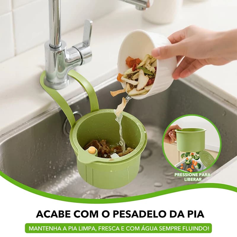 Cesta De Drenagem De Pia Tipo Push Para Cozinha , Rack De Armazenamento De Filtro Multifuncional Criativo