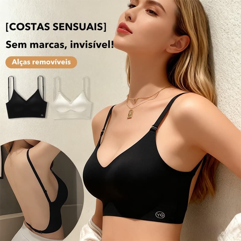 Sutiã Sem Costura U Bojo Removível Alça Invisível Seios Pequenos Confortável Sustentação Suave Discreto