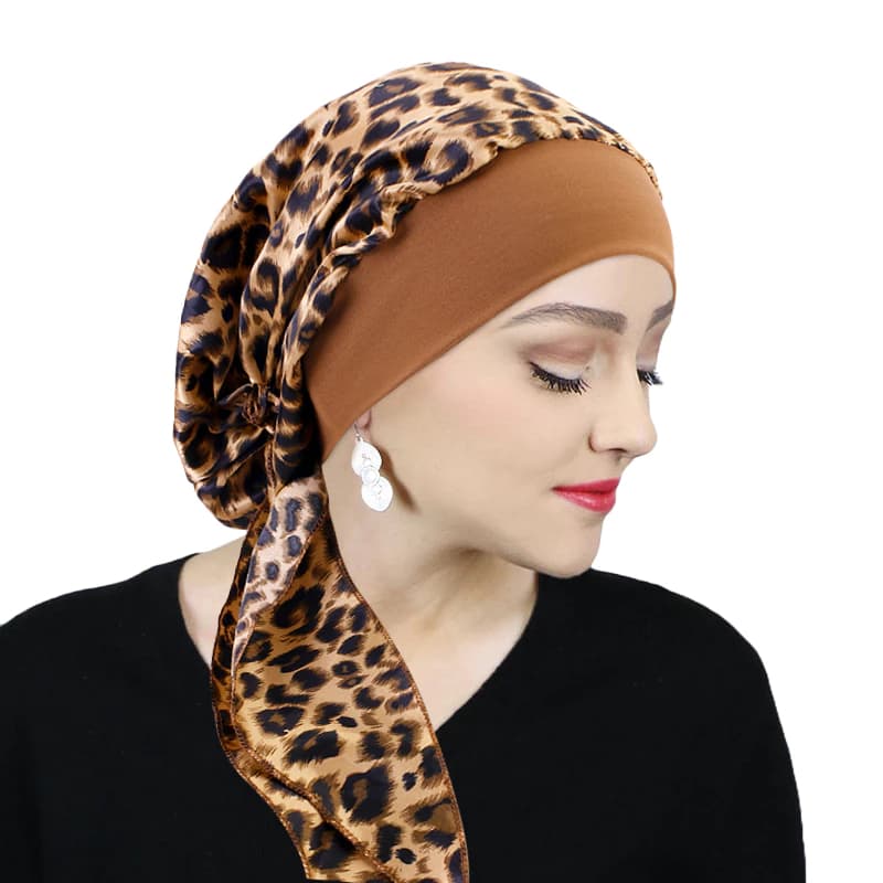 Turbante de Seda Vintage - Boné Multifuncional com Faixa Larga Elástica para Quimioterapia e Perda de Cabelo