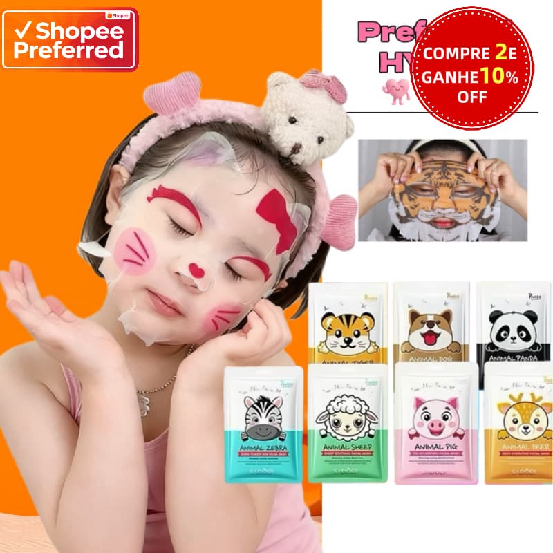 Leve 2 Pague 1 SADOER Máscara Zebra Crianças Estudantes | Hidratação Profunda Revitaliza Suave Sem Irritação Mais Vendid