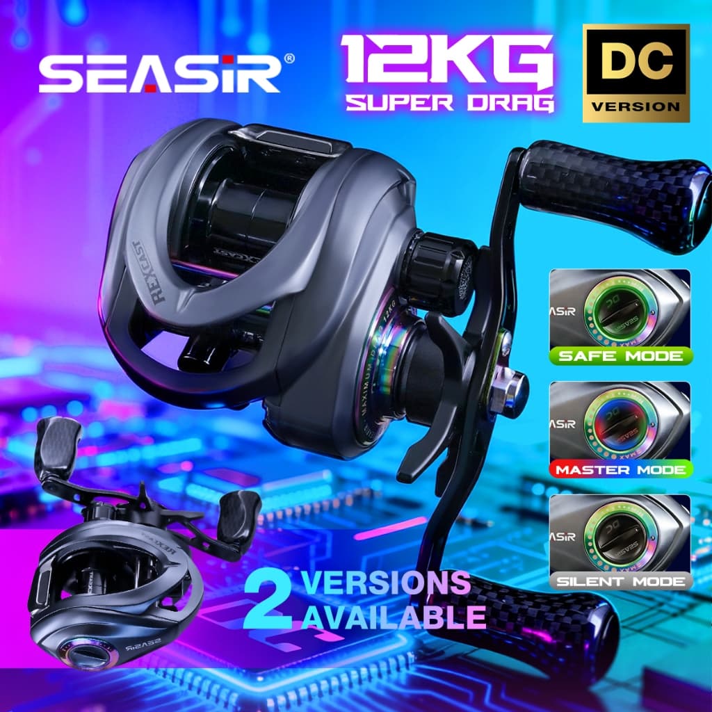 Seasir Marca Rexcast Dc Carretel De Pesca Para Arremesso 3 Modos De Controle Digital Long Cast Max Drag 12kg Arruelas De