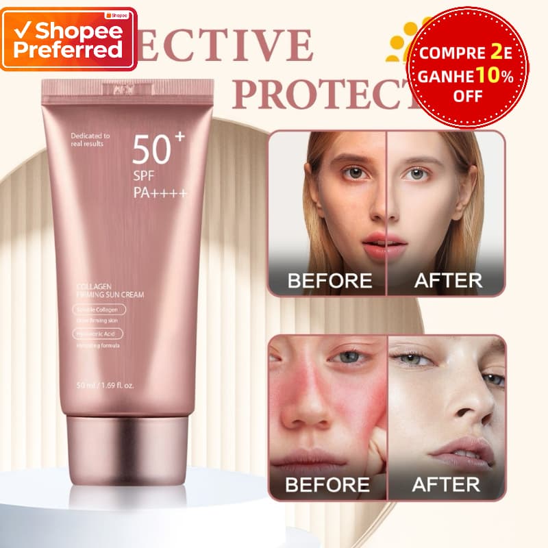 💧Protetor Solar Colágeno Creme | Bloqueia UV, Firmeza, Hidratação e Iluminação