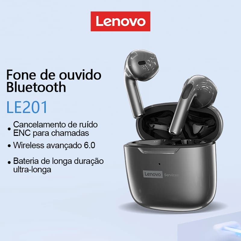 Lenovo LE201 Verdadeiro Sem Fio Bluetooth Fones De Ouvido ENC Ruído Inteligente Nova Qualidade De Som Uitra-Baixa Latênc