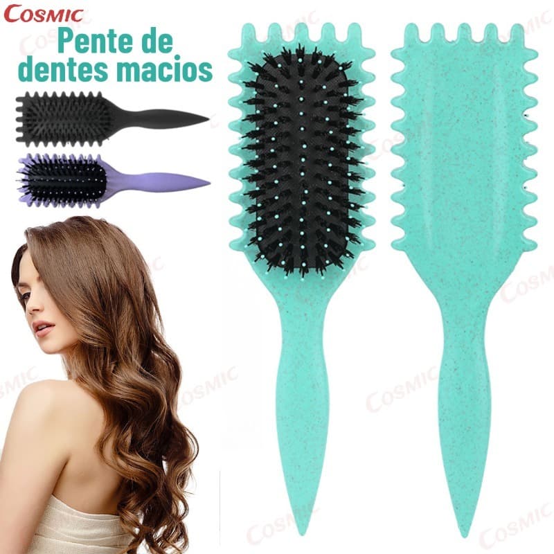 Escova Onda Finalizadora Definição de Cachos e Finalização para Cabelo Cacheado Crespo Com Pontas Para Reduzir Puxa