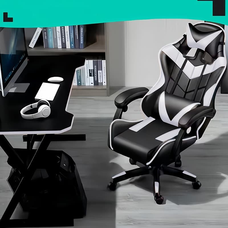 Cadeira gamer profissional para escritório, confortável, reclinável, ergonômica, com rodas e apoio para os pés