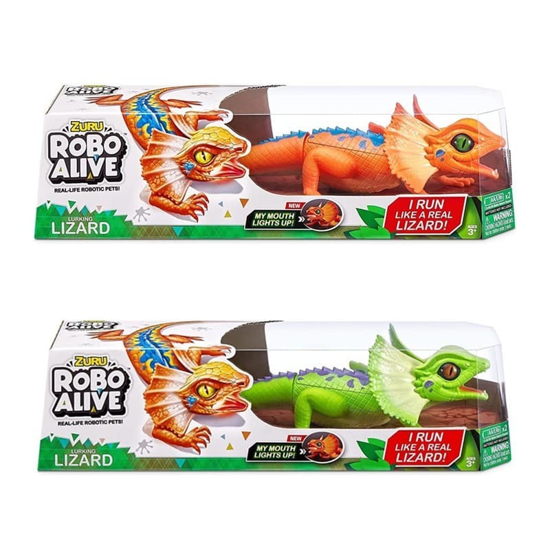 Robo Alive Lizard Série 3 Verde Laranja ZURU Robô Alimentado por Bateria Luminoso Brinquedo Eletrônico Interativo para R