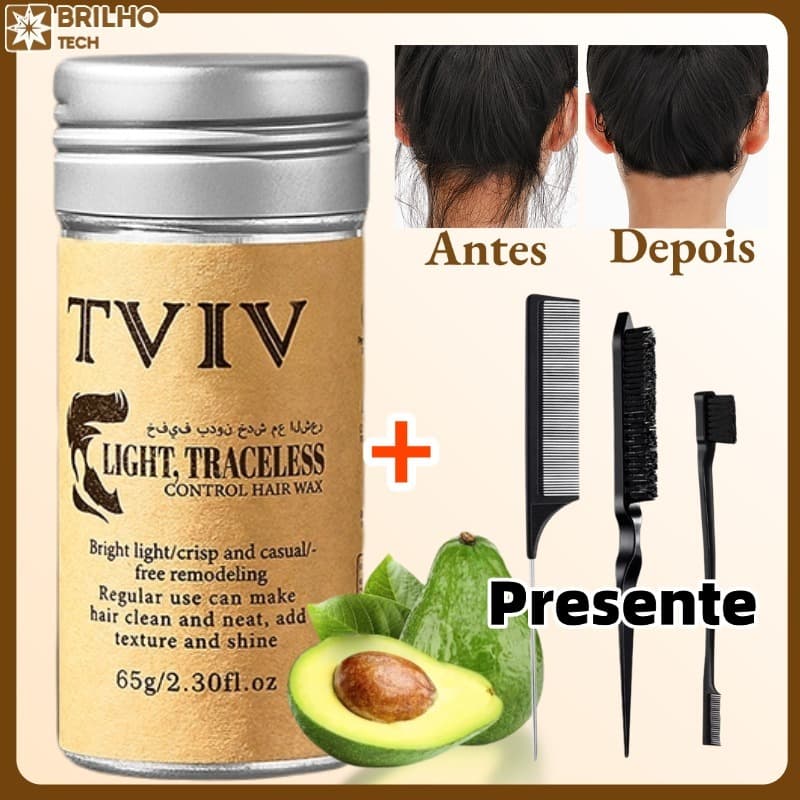 Bastão de Cera para Cabelo Anti-Frizz Frizzy Hair Tidying Creme Suavizante Styling Stick de Cera para  Cabelo Sólido-BT
