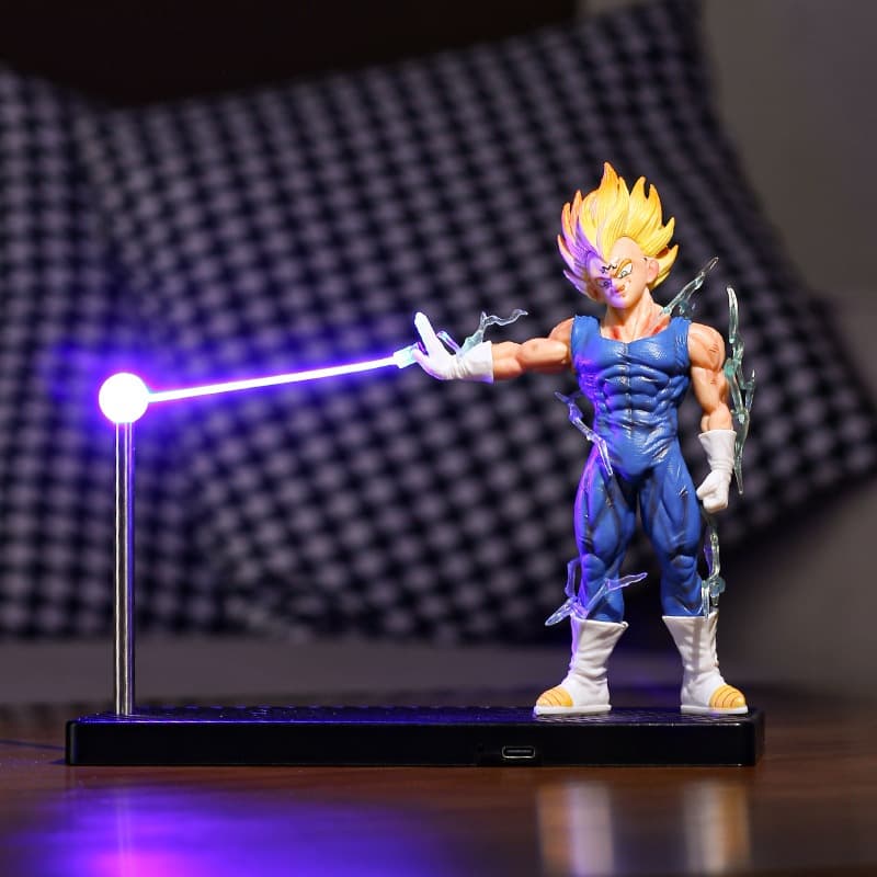 Luz Noturna Estilo Dragon Ball Majin Vegeta Impact Lâmpada Magnética Vegeta Ornamento de Mesa Lâmpada de Atmosfera de Ca