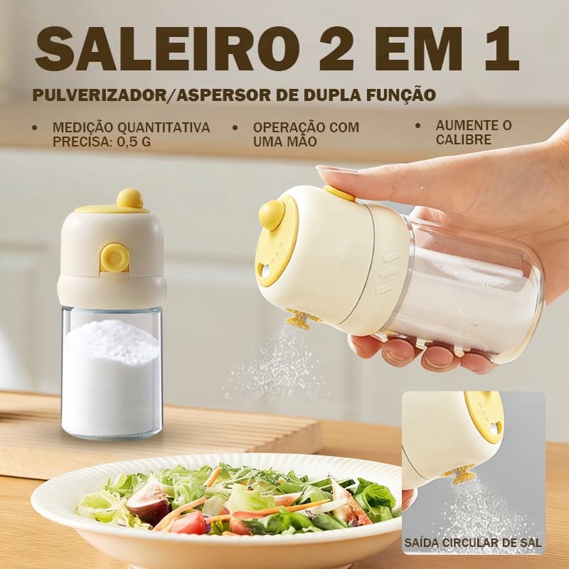 Dispensador E Moedor De Especiarias 2 Em 1 Com Dosagem Controlada , Item Essencial De Cozinha Para Operação Uma Mão