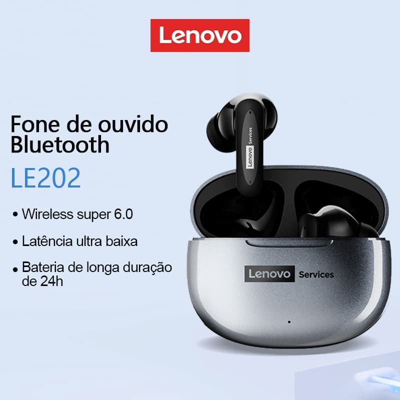 Lenovo LE202 Verdadeiro Sem Fio Bluetooth Fones De Ouvido Alta Qualidade Som 6.0 Uitra-Baixa Latência Para Jogos