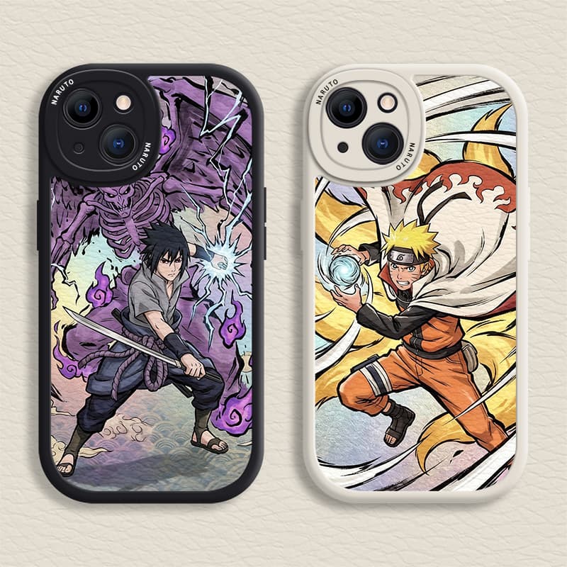 Capa Naruto Para iPhone 16/15/14/13/12/11 Promax E Sasuke Macia 7/8 Plus/X/XR/Xs Max