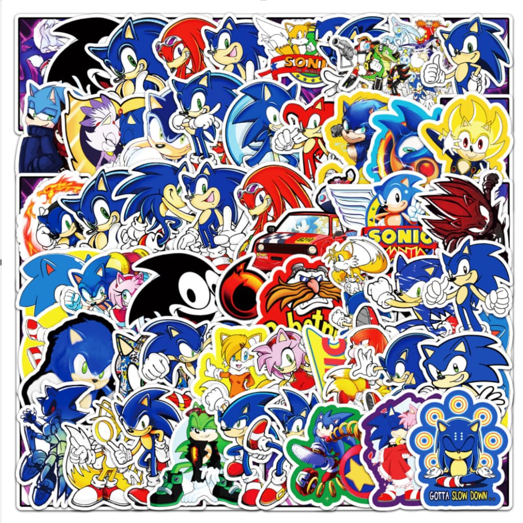 50 Pçs Dos Desenhos Animados Bonito Sonic O Ouriço À Prova Dwaterproof Água Casa Decalque Adesivo PC Labop Mala Capacete
