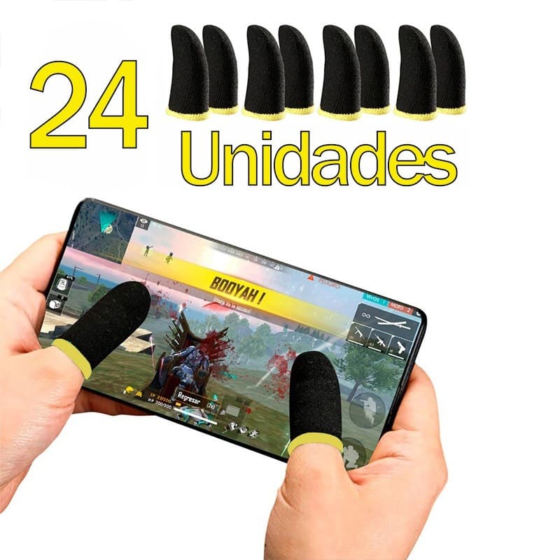 Kit12/6/3/1 Luva De Dedo Gamer Profissional-Anti Suor Respirável-Para Celular Jogos Free Fire E Fps Cod-Manga De Polegar