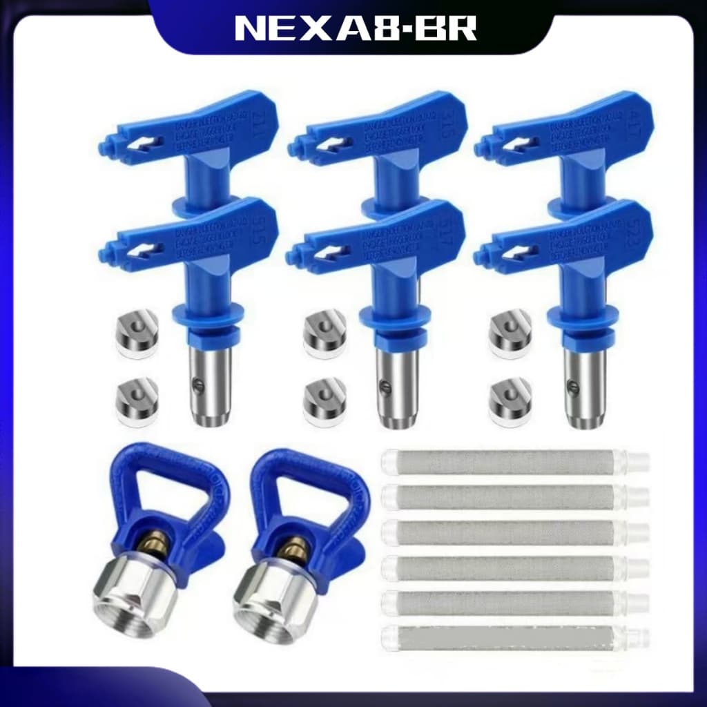 kit 19 Conjunto De Bicos De Pulverização Reversível Airless Dicas Para