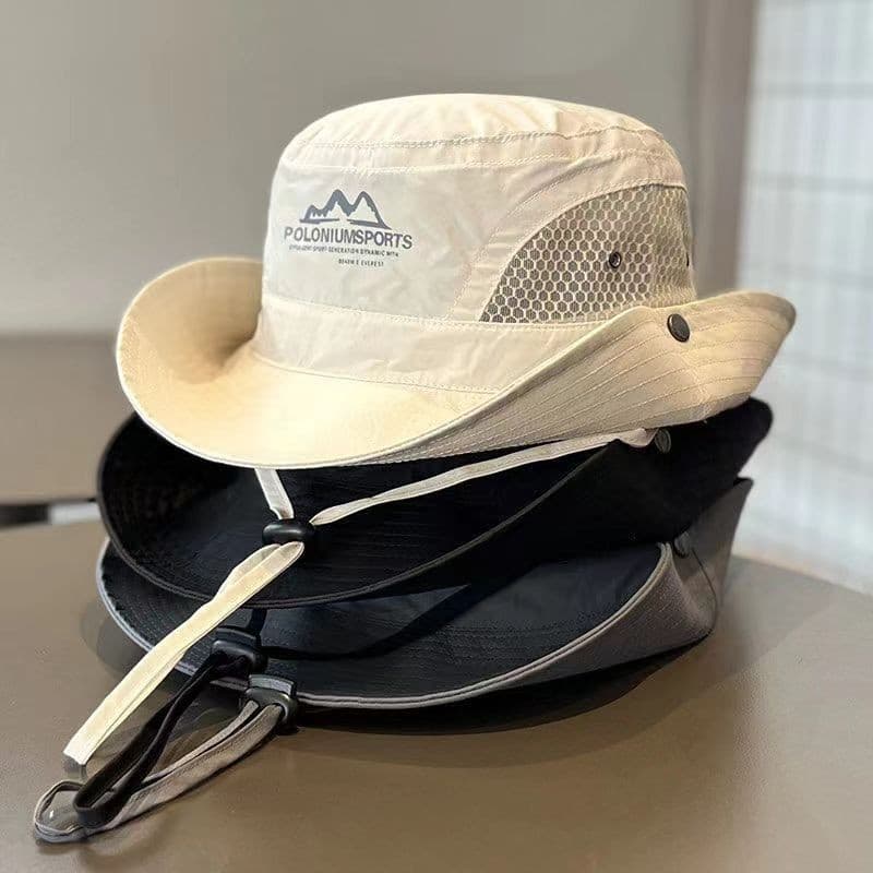 Chapéu com aba larga, Estilo Australiano para Esportes ao Ar Livre, Respirável, Dobrável, Ideal para Pesca e Trilhas