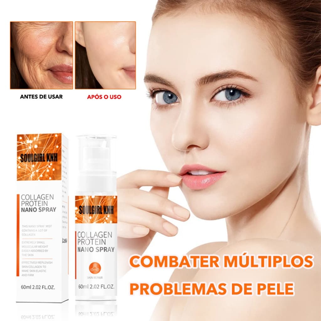 Spray Facial de Colágeno  Hidratante e Iluminador, Rejuvenesce, Suaviza Linhas Finas e Revitaliza a Pele