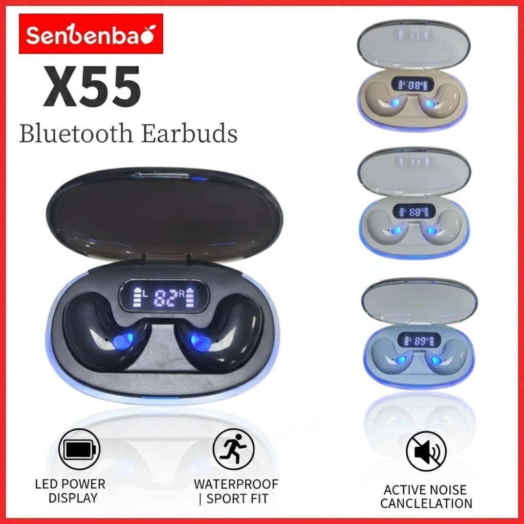 Senbenbao Dormir Fones De Ouvido Sem Fio Mini Para O Trabalho TWS Bluetooth Estéreo Escondido Com Microfone Chamada HD À