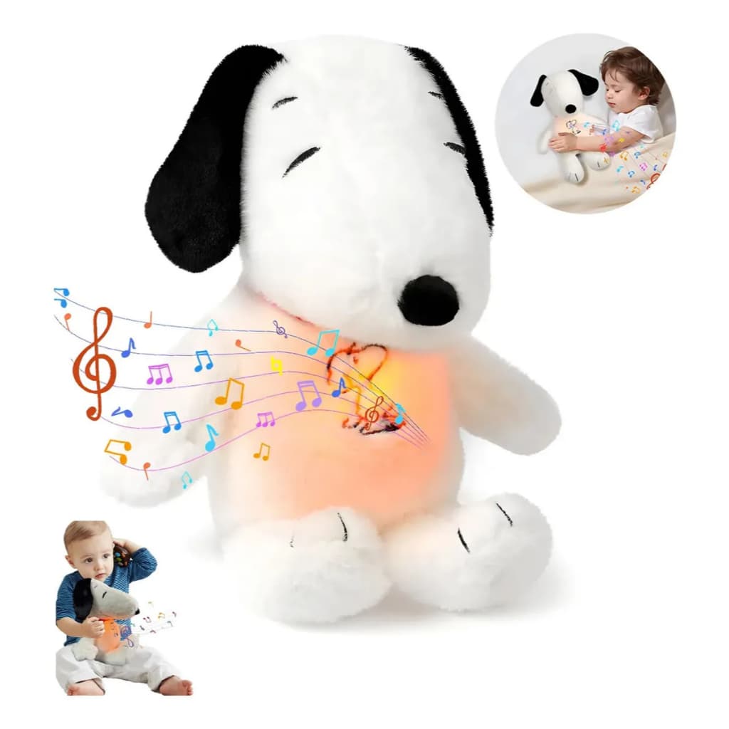 30cm Pelúcia De Snoopy Que Respira Com Música E Luz Snoopy De Pelúcia Que Respira