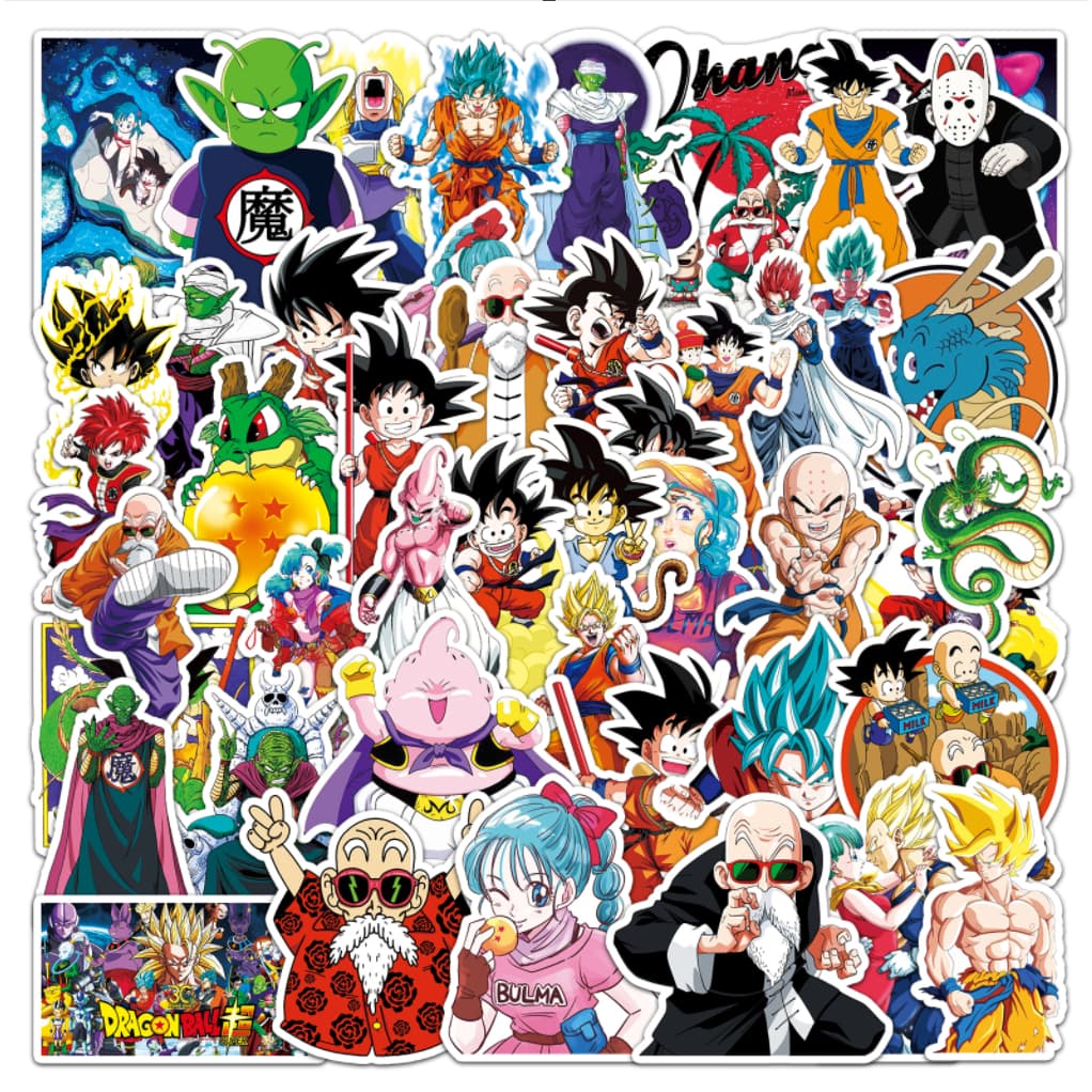 50 Pçs Dos Desenhos Animados Bonito Dragon Ball À Prova Dwaterproof Água Casa Decalque Adesivo PC Labop Mala Capacete De