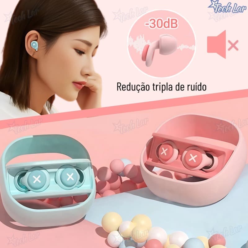 Tampões Auriculares De Silicone Isolamento Acústico Redução De Ruído Com Esponja Macia Protetor Auricular TL