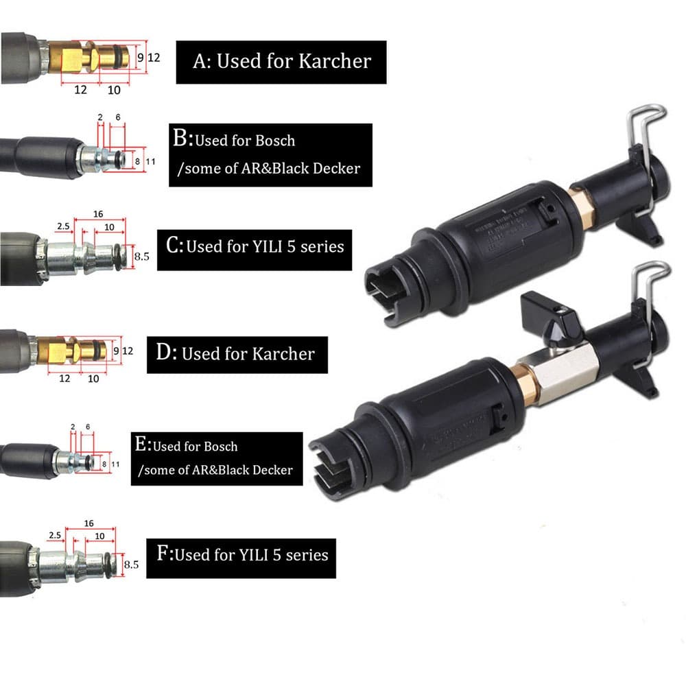 Máquina De Lavar Carro De Alta Pressão , Pistola De Água , Bico De Pato + Adaptador Para Karcher Yili Bosch , Interface