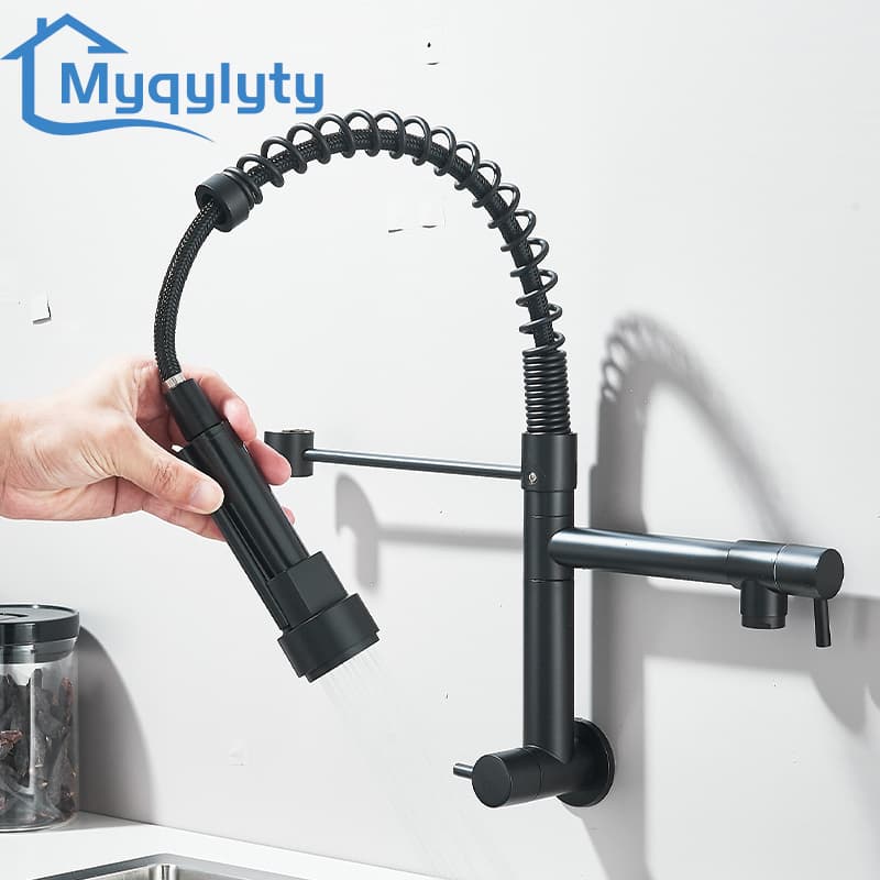 Torneira Cozinha Gourmet Montada Na Parede,Inox Torneira água Fria Com Flexível Pulverizador