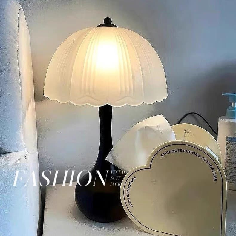 Abajur de mesa retrô de vidro fosco adequado para quarto, sala de estar, escritório, abajur