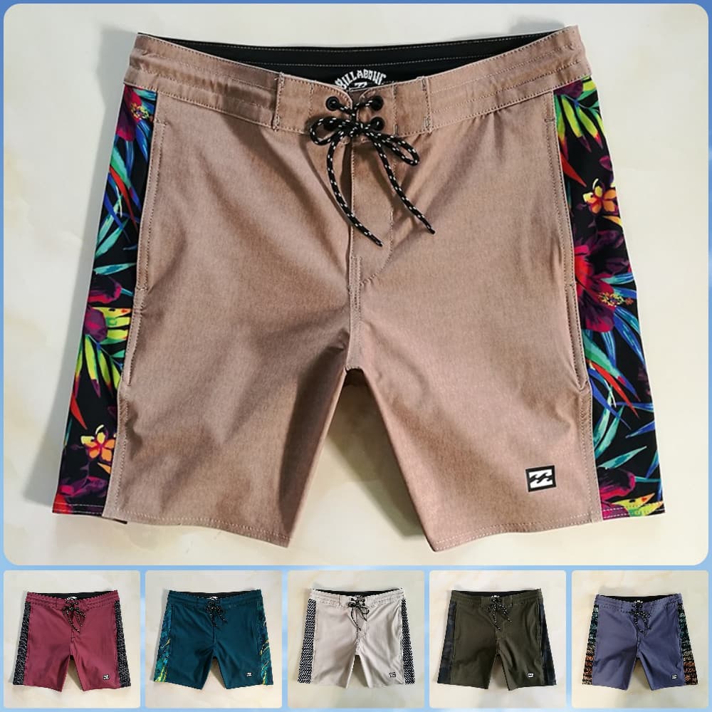 Shorts Masculino Praia Surf – Secagem Rápida Estampa Tropical Casual Verão