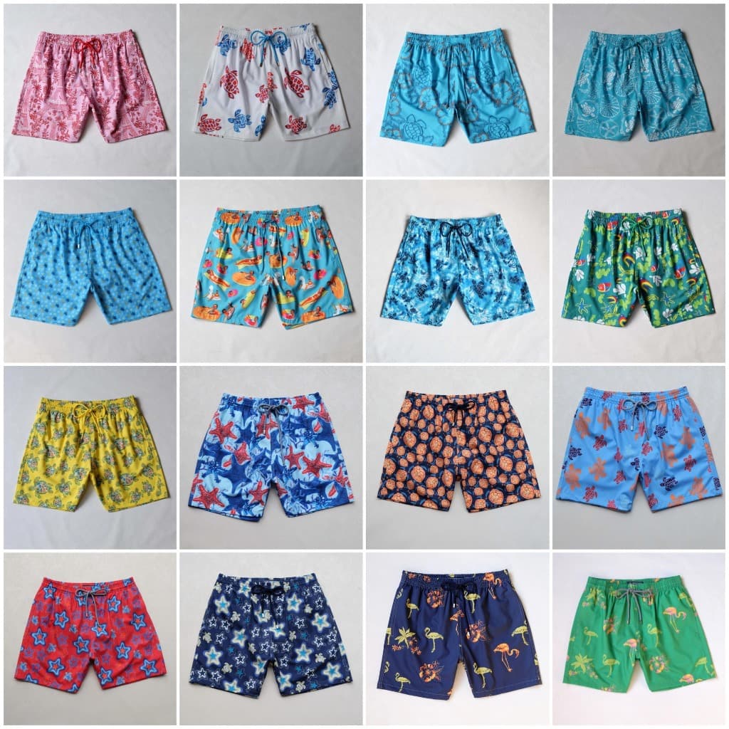 Bermuda Masculina Com Estampa Floral De Tartaruga Brilhante , Secagem Rápida , Praia , Calção De Banho , Férias De Verão