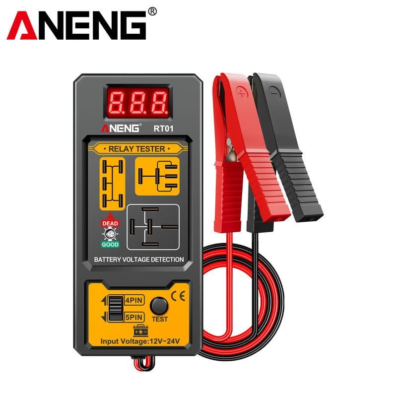 Testador De Relé Automotivo Bateria Display Digital Analisador 12V24V Quatro Pinos Cinco Universal  RT01