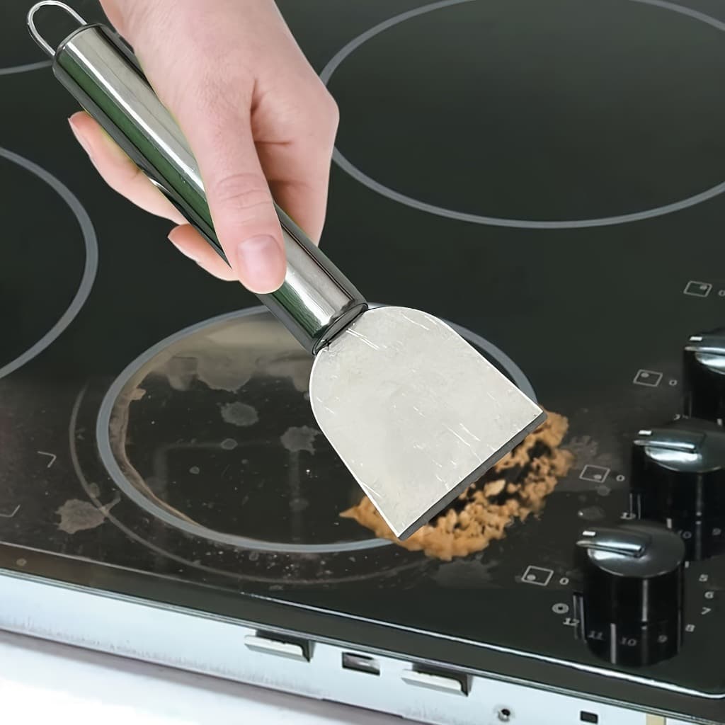 Espátula de limpeza de aço inoxidável: escala/desengorduramento de panela raspadora, limpeza de canto morto de cozinha,