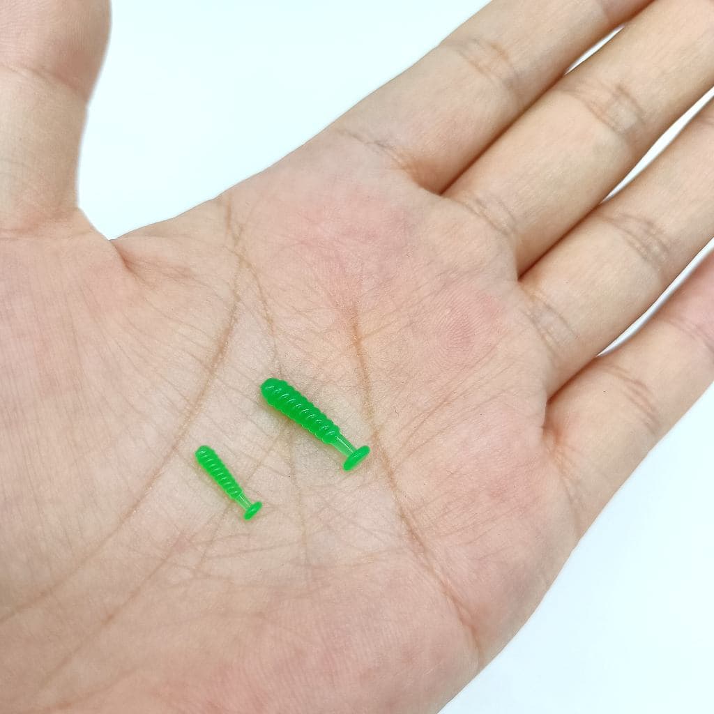 DUODUOYU 100 Pçs 10mm/15mm Mini Isca Macia De Pesca Pequena pvc T-tail silicone Artificial wobbler Equipamento