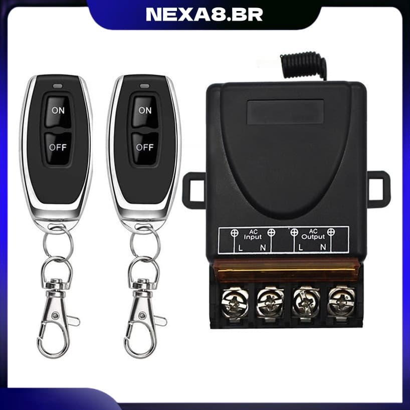 Interruptor De Controle Remoto Sem Fio Int Para Iluminação De Bomba De Motor 220v 1 Canal 433 MHz
