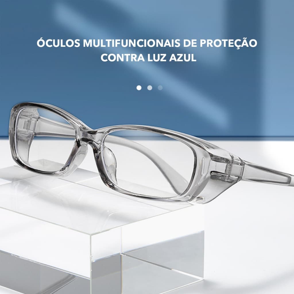 Óculos de proteção segurança proteção lateral bloqueio luz azul laboratório clínica manicure moderno com capa