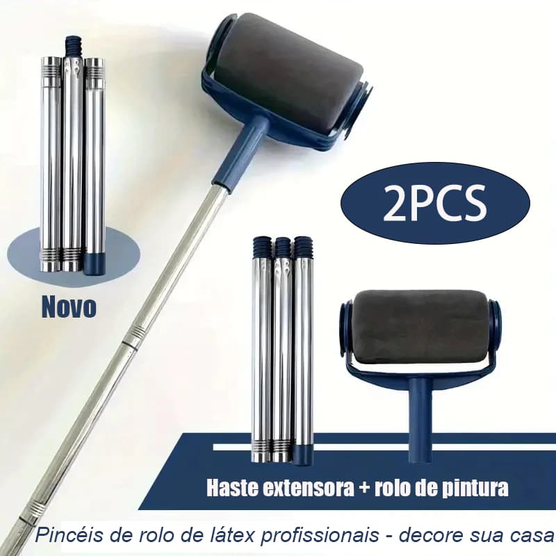 Kit de Pincel Rolo de Pintura 6 Polegadas para Pintura de Paredes + 72 cm cabo