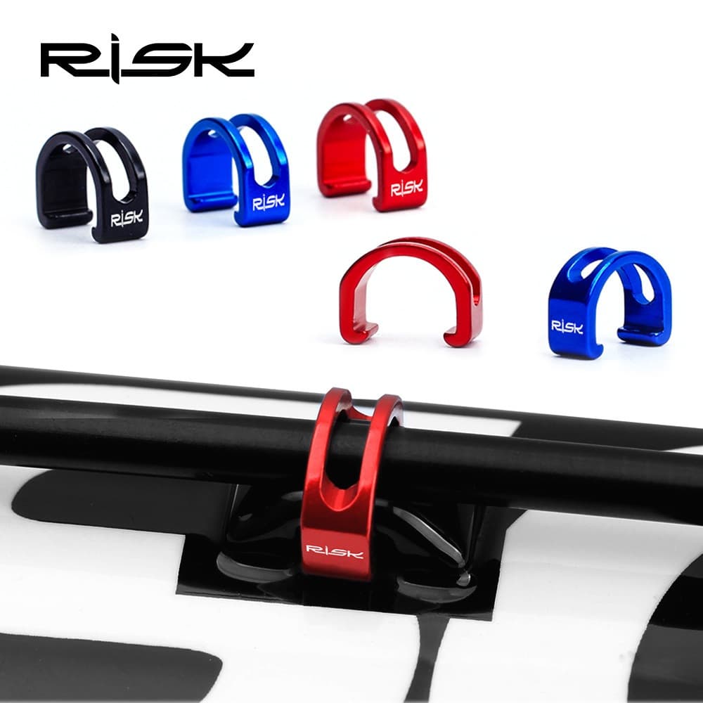 RISK 5pcs Guia Universal De Carcaça De Cabo De Bicicleta De Alumínio U Fivela Oca Para Freio Botão De Clip C