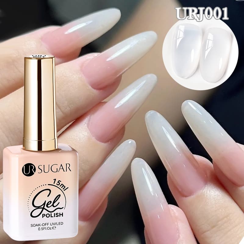 UR SUGAR Milky White Jelly Nude Gel Unha Polonês 15ml Branco Translúcido Soak Off Vernis Semi Permanente