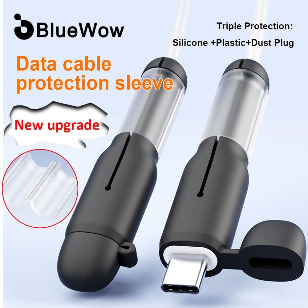 Protetor De Carregador BlueWow , Nova Atualização , Cabo De Silicone IP-18/20w/40w Tipo C/Capa De Fio USB
