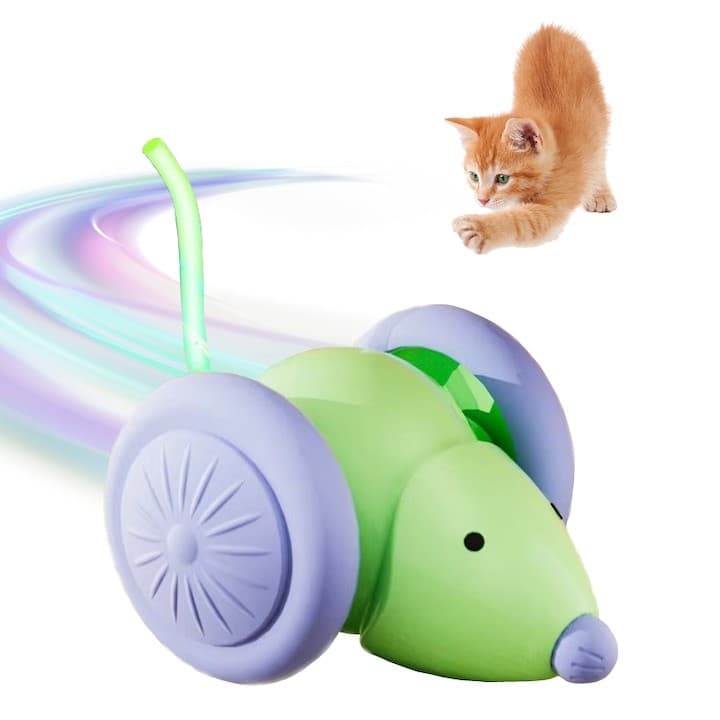 Brinquedo Para Gatos Interativos Elétrico Rato-USB Recarregável-Movimentos Imprevisíveis, Antiderrapante