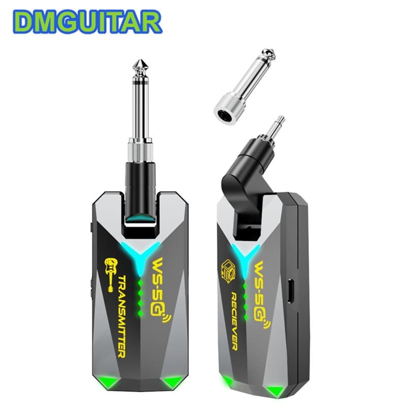 WS-5G 5.8GHz Sistema De Guitarra Sem Fio Transmissor Receptor Latência Ultrabaixa , Recarregável Para Sistemas Elétrica/