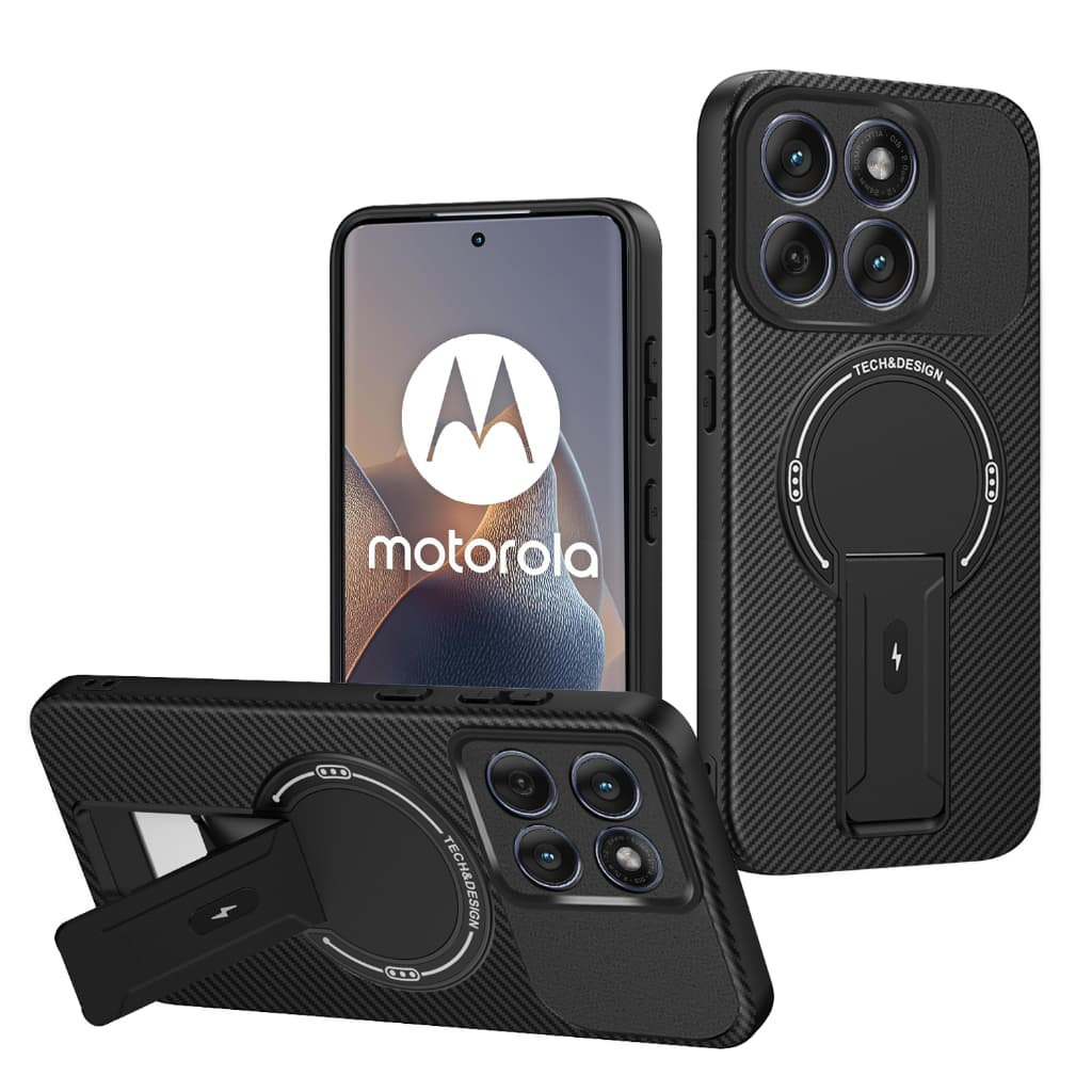 Motorola Edge 60 50 Fusion Pro 5G 4G Caso Armadura À Prova De Choque Fibra Carbono Anel Magnético Capa Suporte Volta Emb