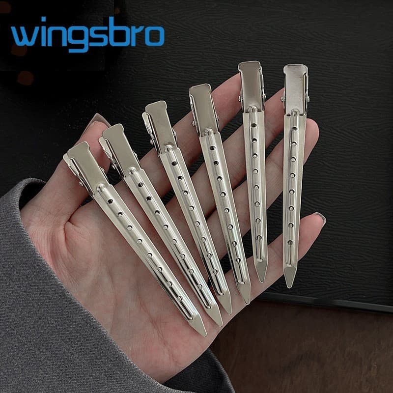 Wingsbro Prata Grampo De Cabelo Metal Duckbill Clipe Salão De Cabeleireiro Estilo De Posicionamento