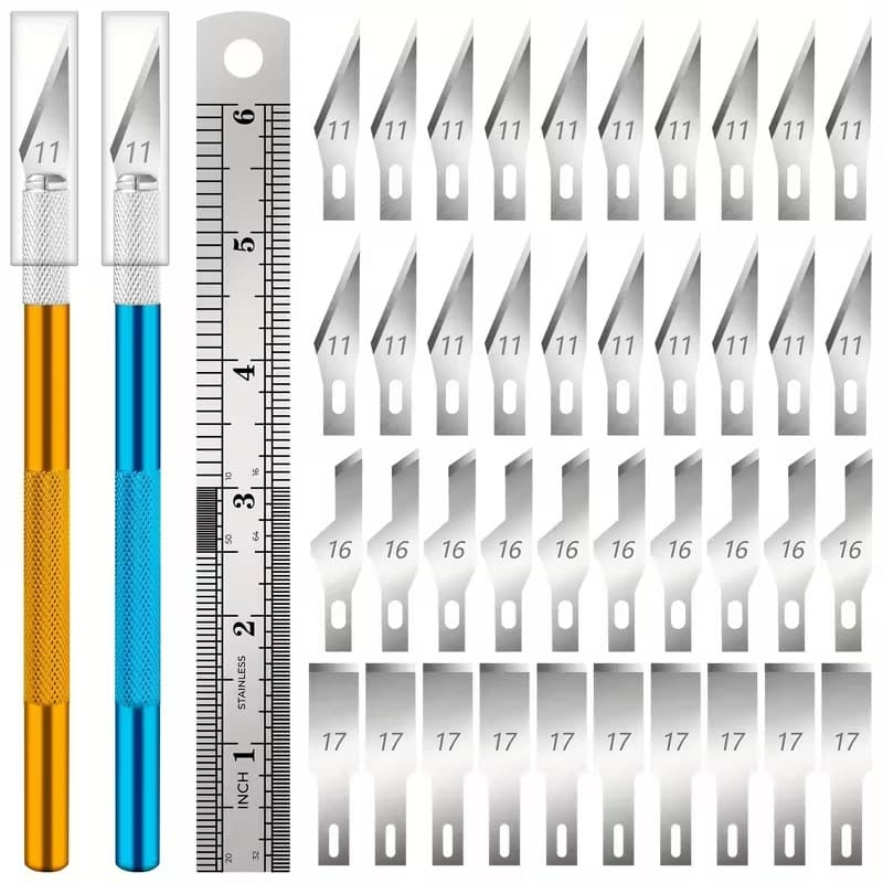Kit Estilete Precisão Patchwork, Scrapbook Artesanato Top - 43 peças Com 40 Laminas