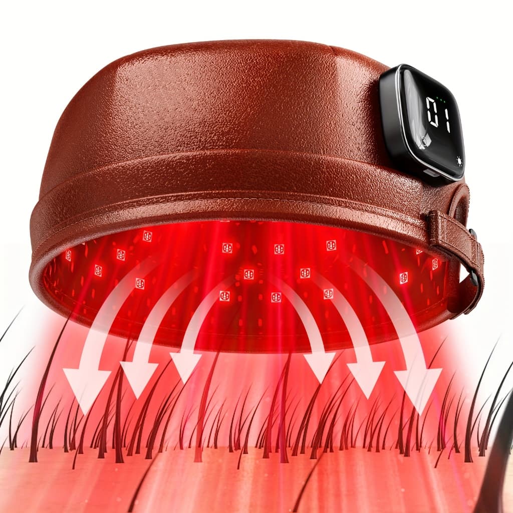 Touca De Crescimento Capilar Com Luz Vermelha Para Homens E Mulheres Sem Fio Terapia De 3000mAh Recarregável Alimentada