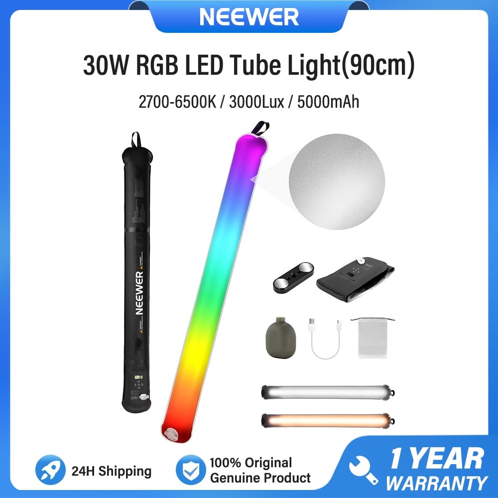 Luz De Tubo RGB Inflável NEEWER GC30C 30W Com Saída De 5000mAh Tipo C 30W