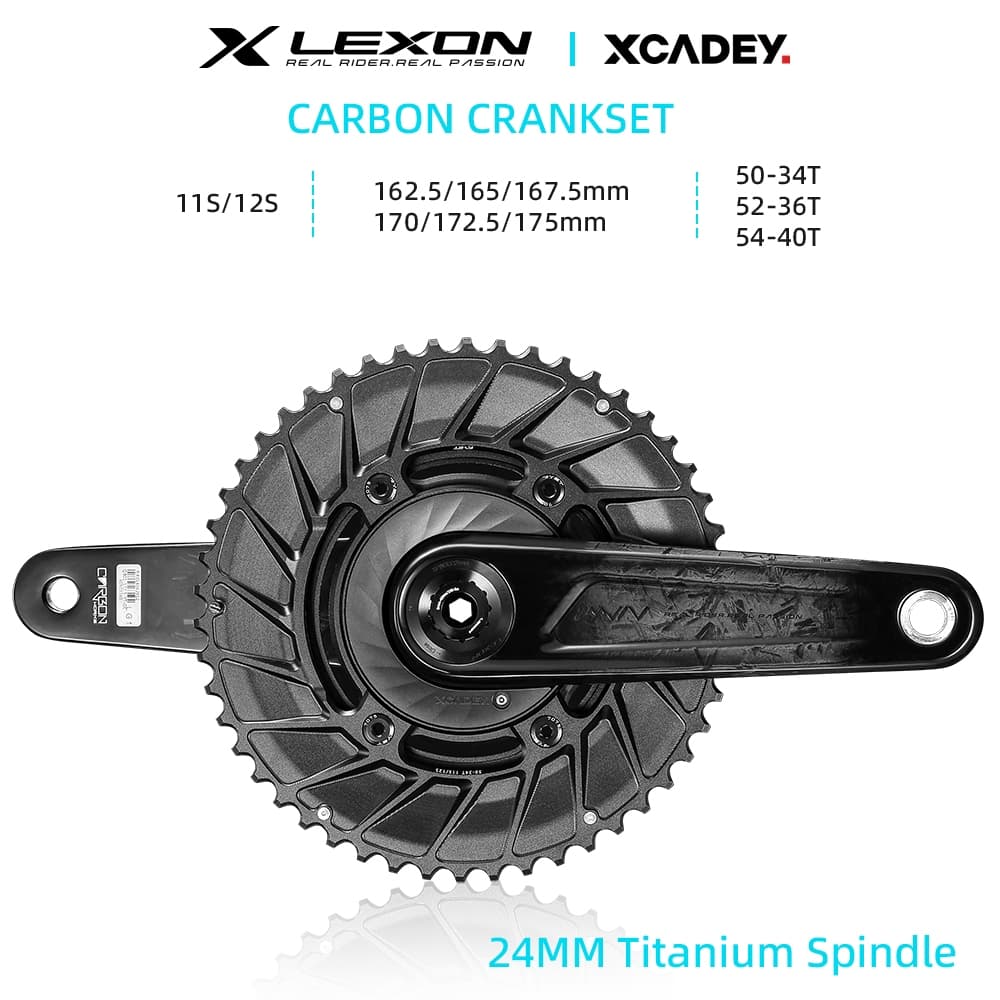 LEXON 411g Pedaleira De Estrada De Carbono Ultraleve 24mm Eixo De Titânio 162.5 165 167.5 170 172.5 175mm Manivelas De B