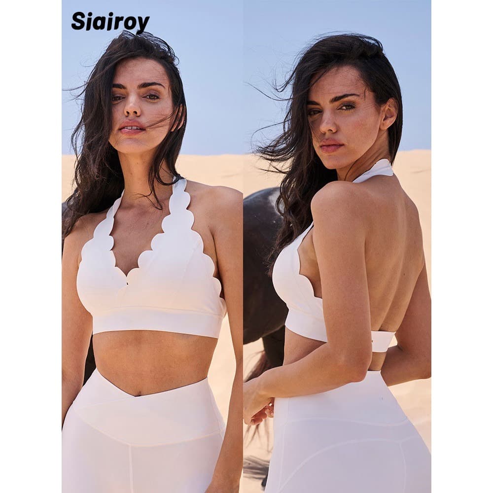 Siairoy Wave Pattern Senhoras Roupa Interior Fitness Skinny Calças de Yoga Respiráveis de Secagem Rápida Preto/Branco/Am