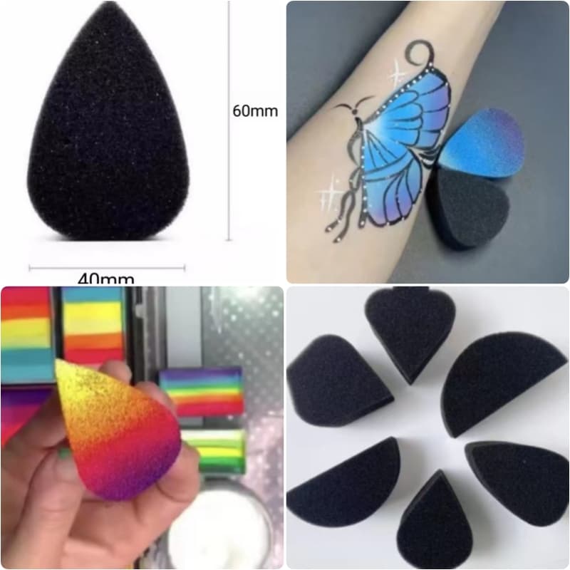Atacado Maquiagem Beleza Tatoos Halloween Chrismas Pintura Facial Esponja Preto Amarelo Rosa Rosto