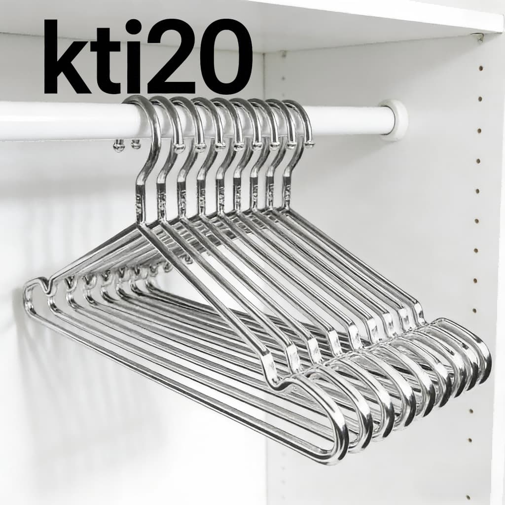 Conjunto 10/20 Cabides de Aço Cromado Resistente Cava Tintureiro Adulto