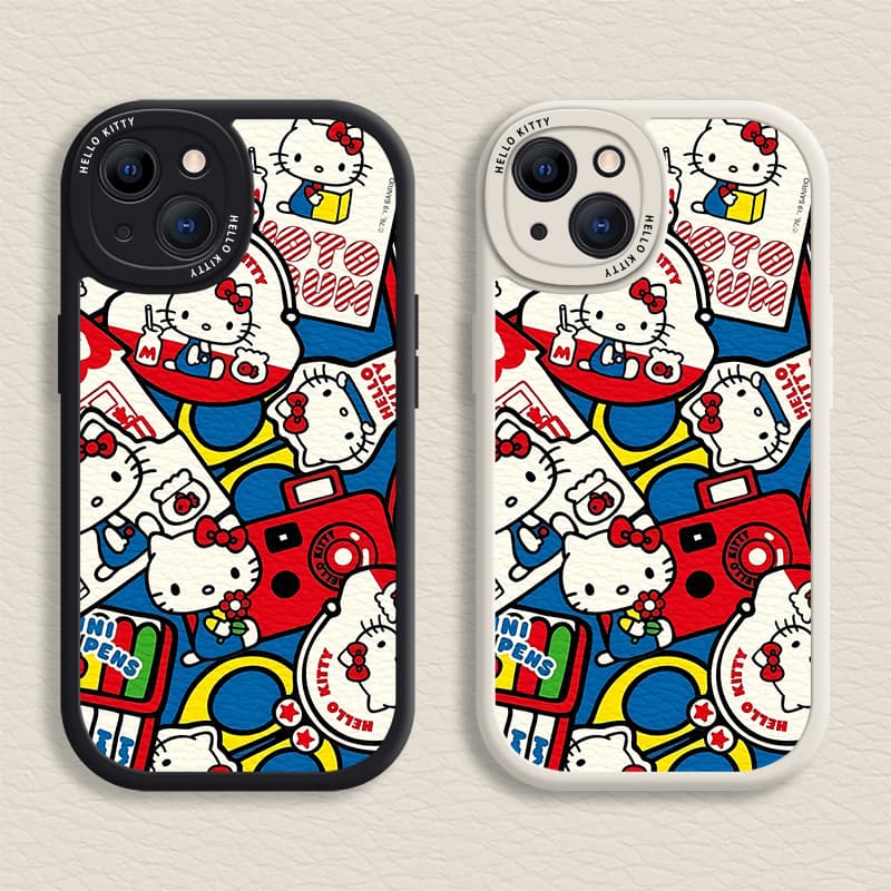 Capa Para iPhone 16/15/14/13/12 Mini/11 Promax Hello Kitty Padrão Macia 7/8 Plus/X/XR/Xs Max